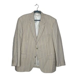 Gurteen 46R Mens Multicolor Pinstripe Cotton Seersucker Pockets 1 Piece Blazer
